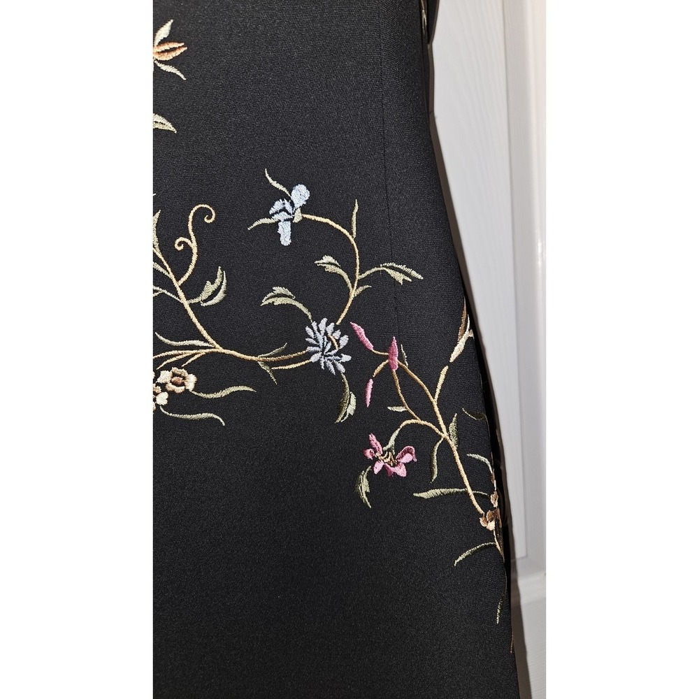 MAGGY LONDON PETITES Black Embroidered‎ Floral Sleeveless Sheath Dress Womens 8P - Picture 5 of 5